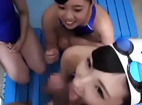 Japanese beauty sucks and then gets fucked forth friends