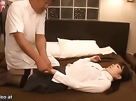 Japanese kneading with horny secretary turns in sex