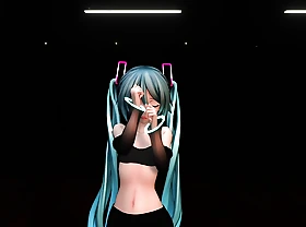 Hatsune Miku Dancing Near Sexy Black Tight Clothes (3D HENTAI)