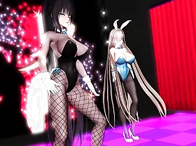 Asuna x Karin Dancing - Sexy Bunny Adapt With Pantyhose (3D HENTAI)
