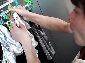 Japanese panties sneak-thief caught by freshly showered gyaru