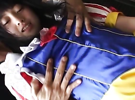 Japanese slut in Alice in wonderland costume get naughty