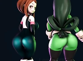 Uraraka together with Tsuyu shaking their aggravation apart from Legoguy9785