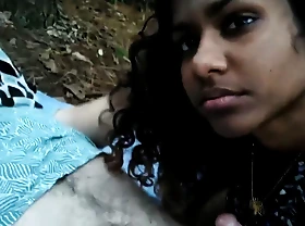 Indian girl Mathumitha shafting her lifeless old hat modern outdoor